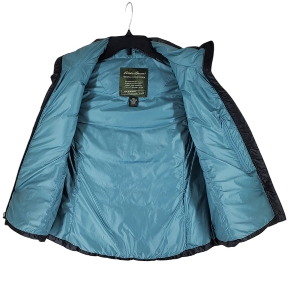 Eddie Bauer Goose Down Puffer Vest Womens L Full Zip Black Lightweight Gorpcore - Picture 2 of 15